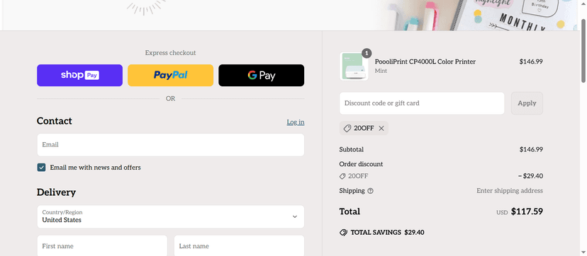 New Customer Discount - Unlock 10% Off at Poooliprint